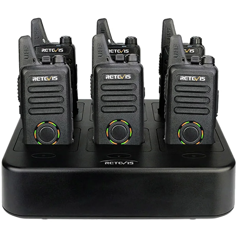 Retevis RT22S Mini Two Way Radio Walkie Talkie 6pcs + Six-Way Charger VOX Hands-free Hotel/Restaurant/Supermarket Walkie-talkies