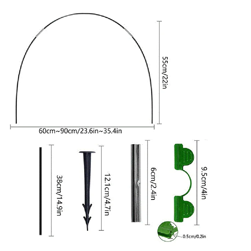 36Pcs Garden Hoops For Netting Tunnel, Garden Hoops Greenhouse Frame Flexible Tunnel Arch Crop Protection