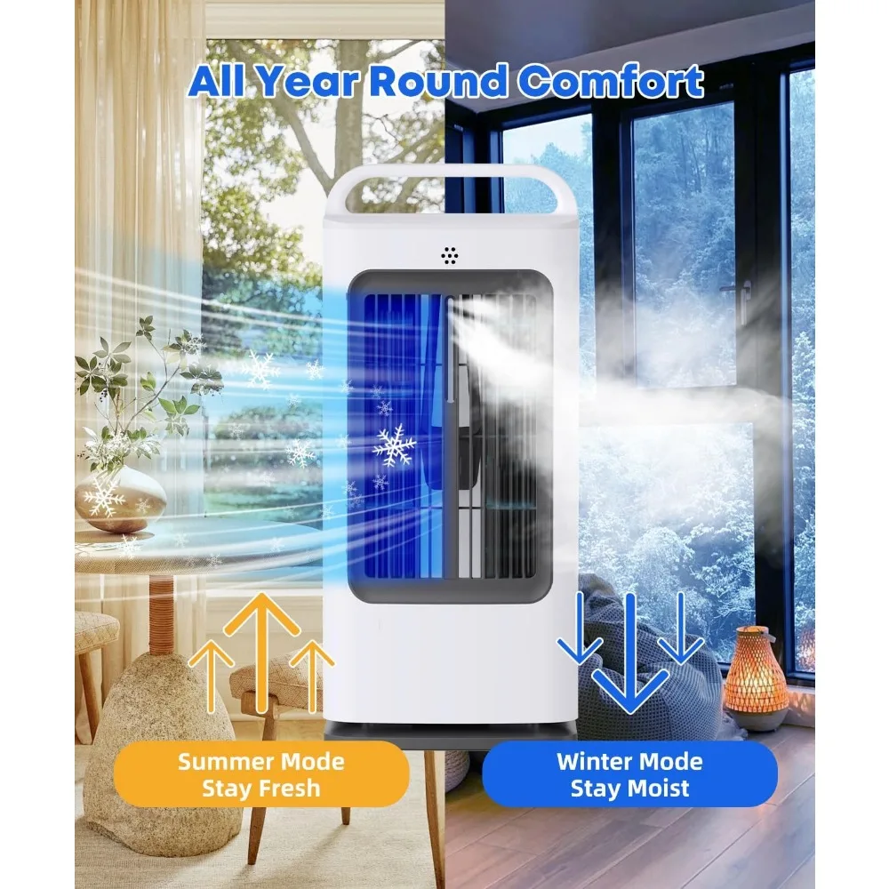 Portable Air Conditioners,1700ml Evaporative Air Cooler with Remote,120° Oscillating Mini Air Conditioner Portable with 3 Speeds 4 Portable Air Conditioners,1700ml Evaporative Air Cooler with Remote,120° Oscillating Mini Air Conditioner Portable with 3 Speeds 4