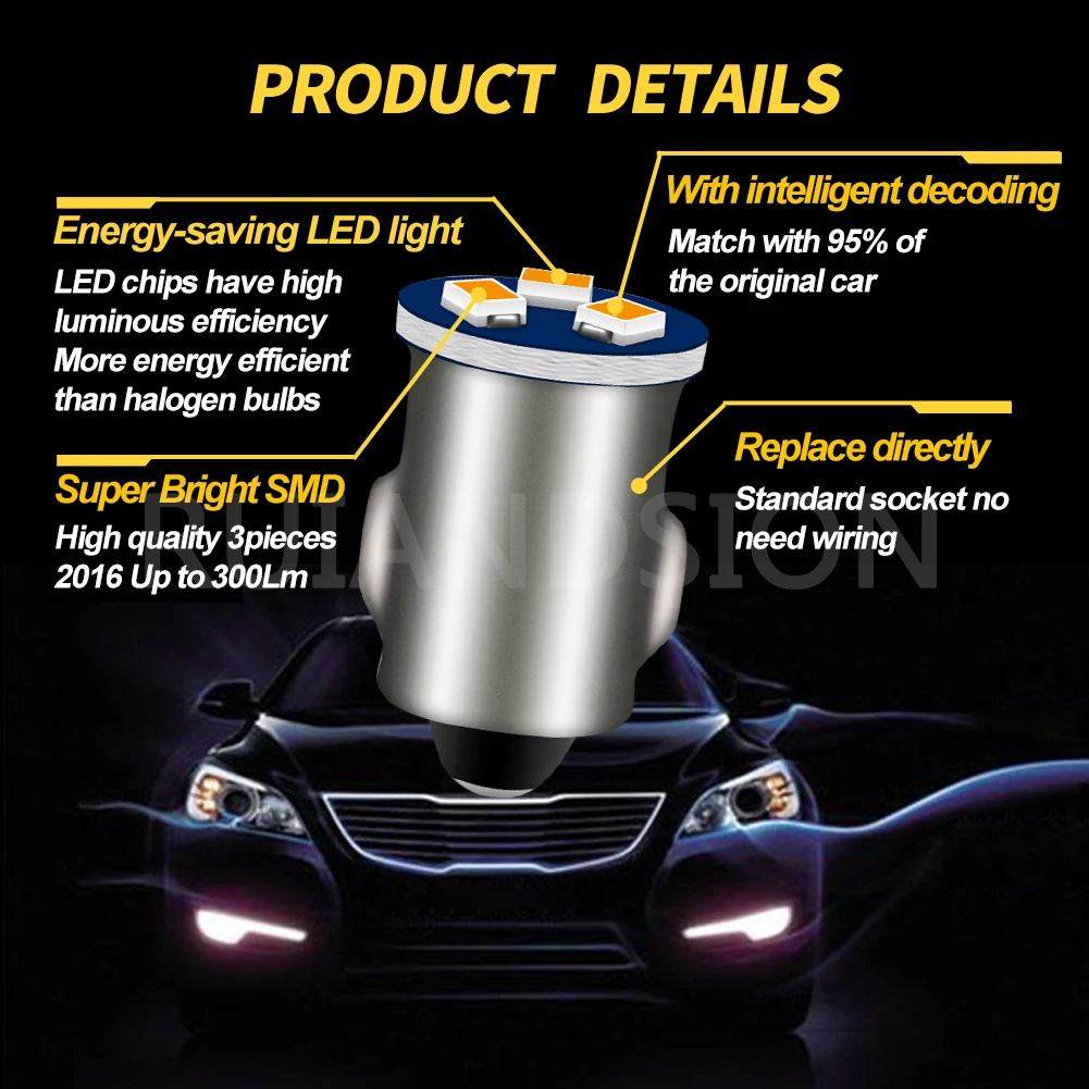 10X ڵ LED     BA7S LLB281 GLB281 3 SMD 12V   , ڵ Ÿϸ 0.48W 7 