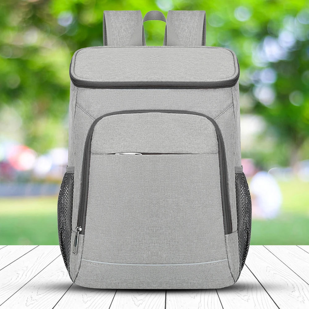 Oxford Cool Storage Backpack Save Space Waterproof Insulated Lunch Backpack Large-capacity Reflective Strip for Outdoor Camping