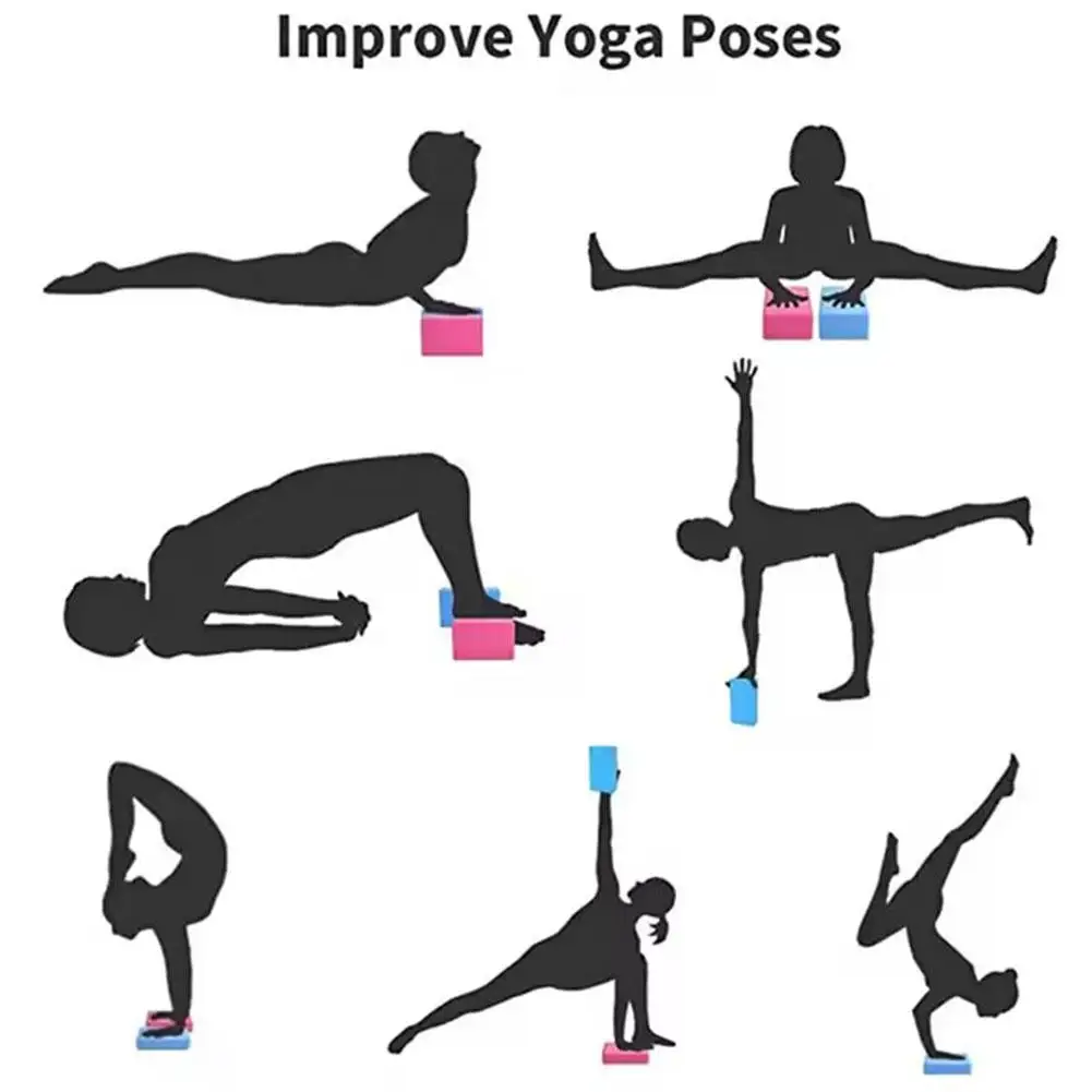 Yoga Bricks Foam Cushion Set for Enhanced Stretching & Body Shaping