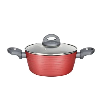 Dutch Oven Non-Stick Cookware Stylish Kitchen Pot with Lid Modern Design Elegant Ridge-Line Pattern Durable Heat Resistant 1