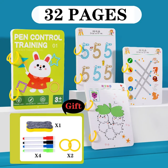 Montessori Pen Control Training Book Reusable 5