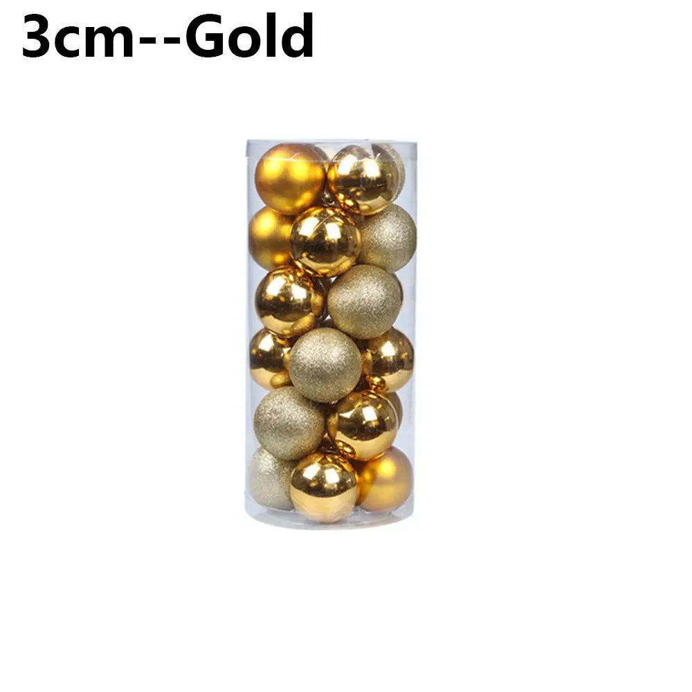 thumbnail image 1 of 24 bolas decorativas para árbol de Navidad, 3/4/6 cm, para colgar en fiestas navideñas, para el hogar, festivales, fiestas, regalo, 1 of 5
