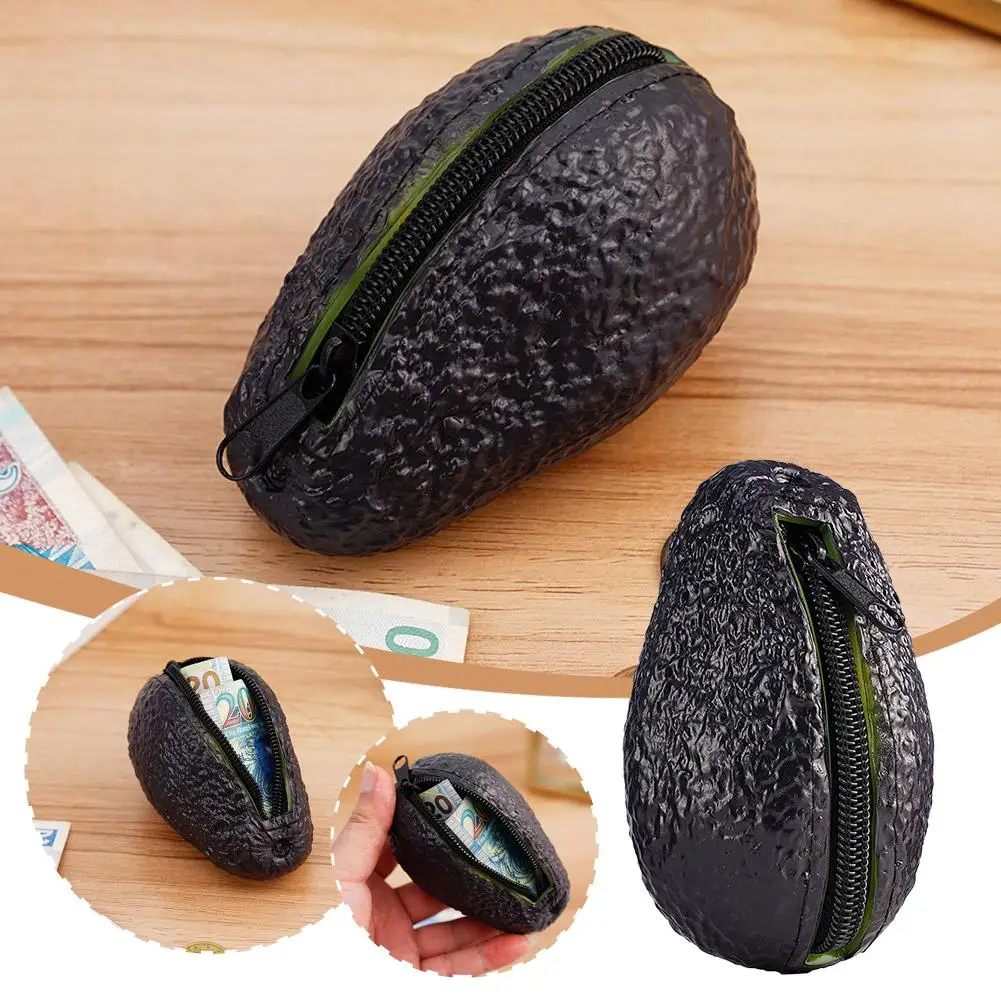 Creative Avocado Shape Mini Coin Purse Wallet Bag Pouch Novelty Portable Storage Girls Fun Handbag Bag Zipper Pocket Gift Z7T8
