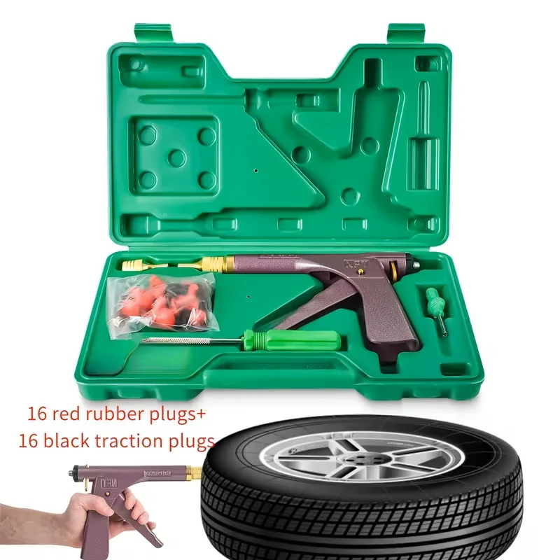 자동차 타이어 수리 도구 세트 튜브리스 타이어 휠 수리 건 머쉬룸 플러그 & 프로브 노즐 간편하고 빠른 수리 도구