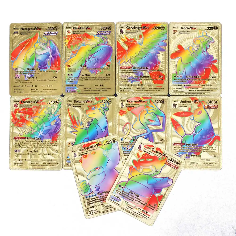 55pcs Foil Pokemon Cards Golden Shiny Rainbow Vmax Gx Card Charizard  Pikachu Arceus Vstar Collection Card Plastic Child Toy Gift - Game  Collection Cards - AliExpress