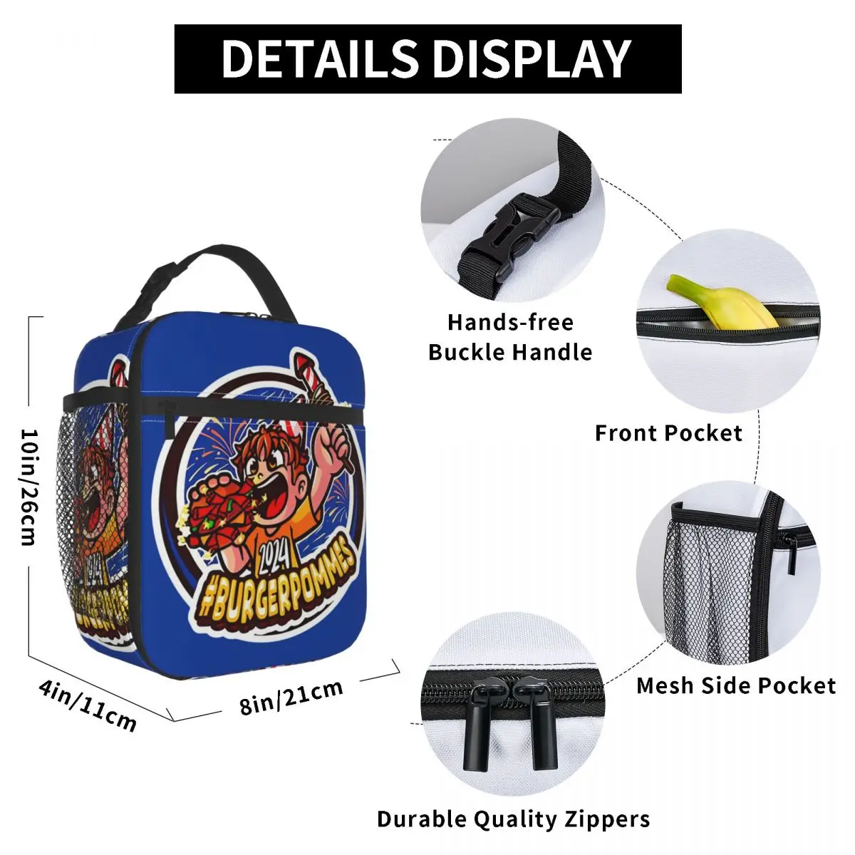 Lunch Box Burgerpommes ICrimax Y2K Merch New Songs Food Box Causal Thermal Cooler Bento For Office
