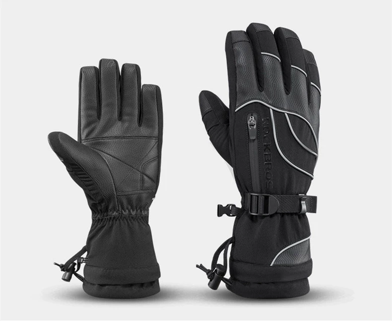 

ODM S133 Custom Logo Outdoor Winter Touch Screen Waterproof Leather Lined Ski Gloves Wholesale ski winter gloves