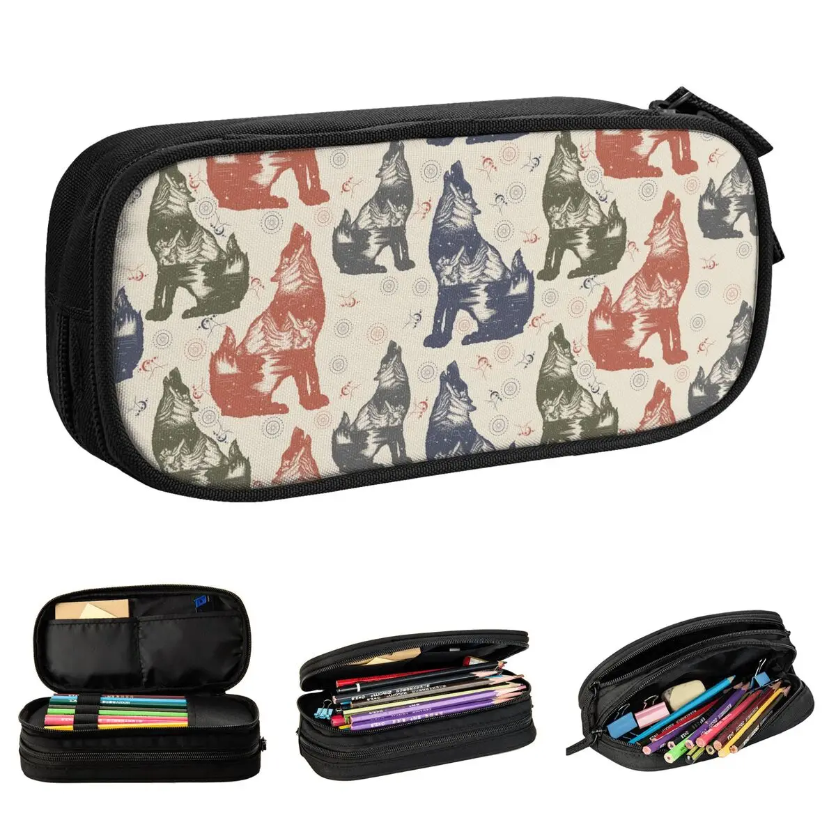 

Fun Retor Husky Pencil Cases Cute Dog Pencil Pouch Pen Kids Large Storage Bags School Supplies Gift Stationery