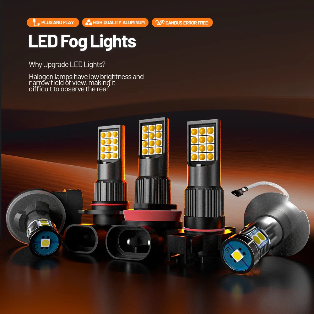 닛산 Versa 2007-2019 용 2pcs LED 안개등 2008 2009 2010 2011 2012 2013 2014 2015 2016 2017 2018 Canbus 액세서리