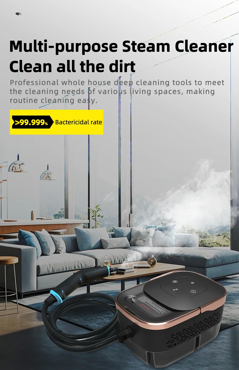 Description Picture 2 of item2500w High pressure Steam Cleaner Air Conditioner Kitchen Handlend Hood Car Steam Cleaner Machine Home Appliances EU/US Plug