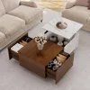 Lift Top Coffee Tables for Living Room, 43" LED Wooden Center Tables with Storage Shelf, Hidden Compartment and Drawer for Home 5