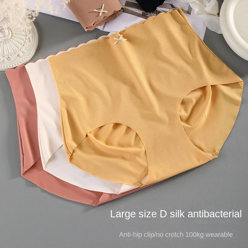 XL-3XL/Women's Underwear Panty Sexy Solid Color Panties Plus Size High Waist Seamless Girl's Briefs Female Bowknot Lingerie 1