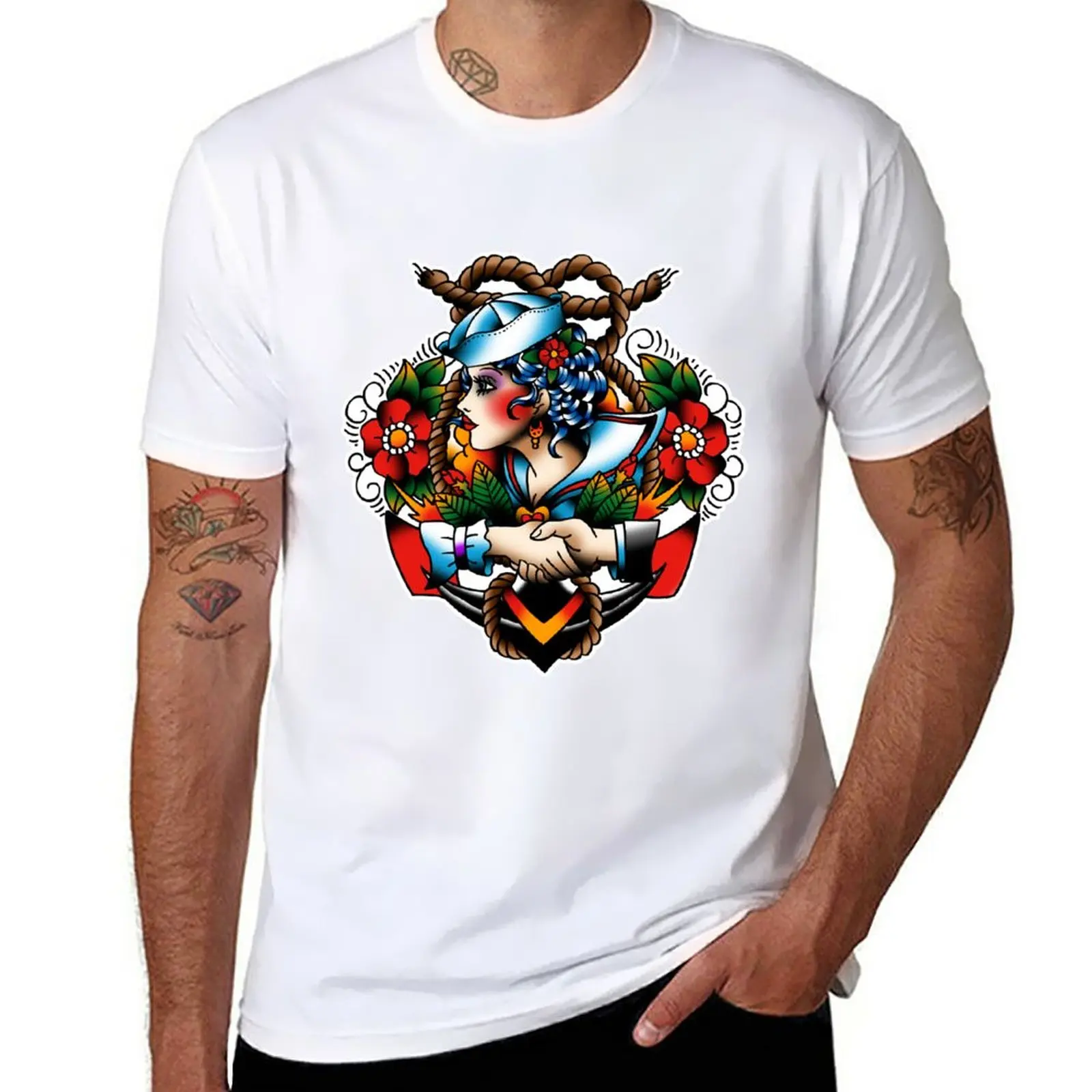 

New Navy Pinup T-Shirt Short t-shirt summer tops t shirts men