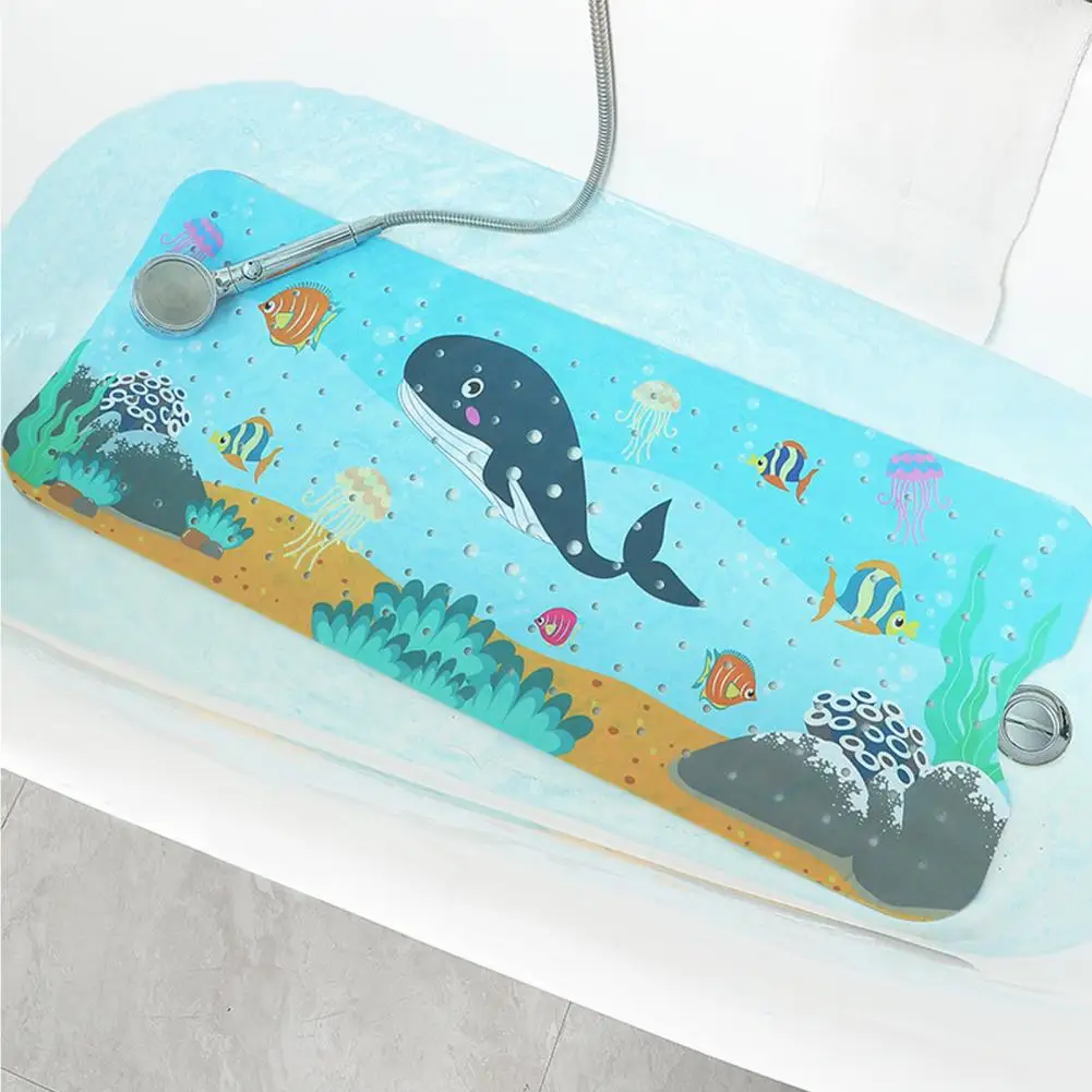 

Non-slip Shower Mat for Children Safe Fun Cartoon Printed Bathtub Mat for Children Anti-slip Drainage Holes Strong Suction Cups