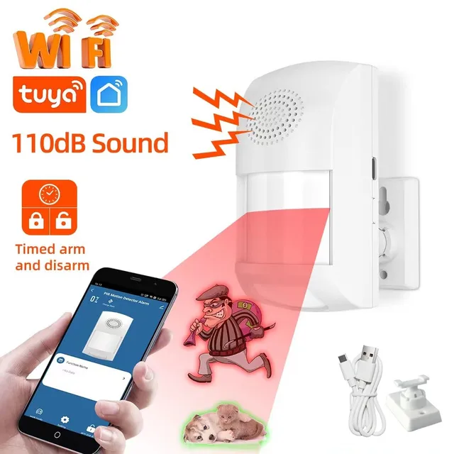 Tuya WiFi Infrared Motion Detector PIR Sensor Smart Home Burglar Alarm Sensor Security Protection Remote Monitor Smart Life APP 1