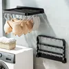 Foldable Wall-mounted Bra Sock Drying Rack Underwear Holder Towel Shelf Hook Balcony Organizer Sock Clip for Laundry 2