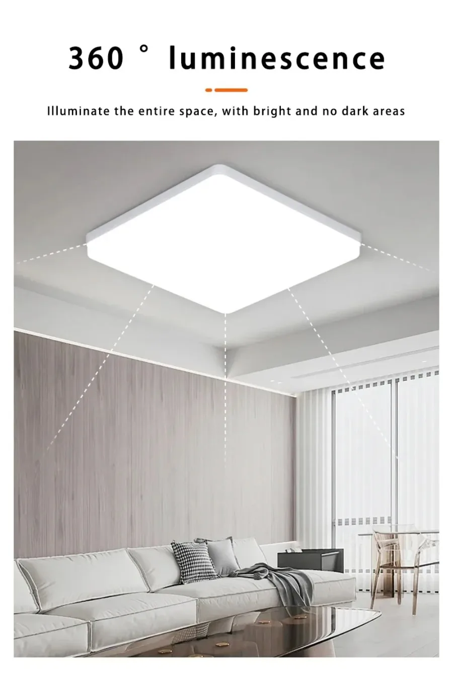 Square Energy-saving LED Ceiling Light Highlight 48W 36W 24W 18W 85-265V Living Room S75e3b26f0c334c68b41ac7e092a03896M