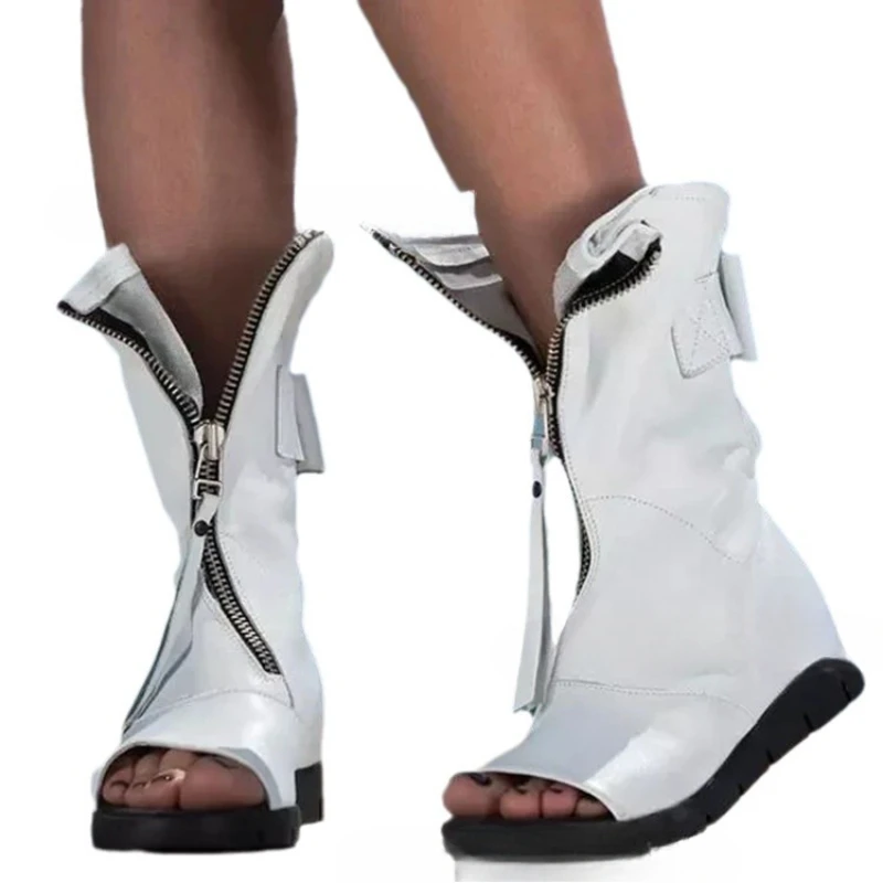2025 Spring Autumn New Womens Sandals Simple Comfort Women Shoe Versatile Light Womens Single Boots Casual Women's Leather Shoes 4