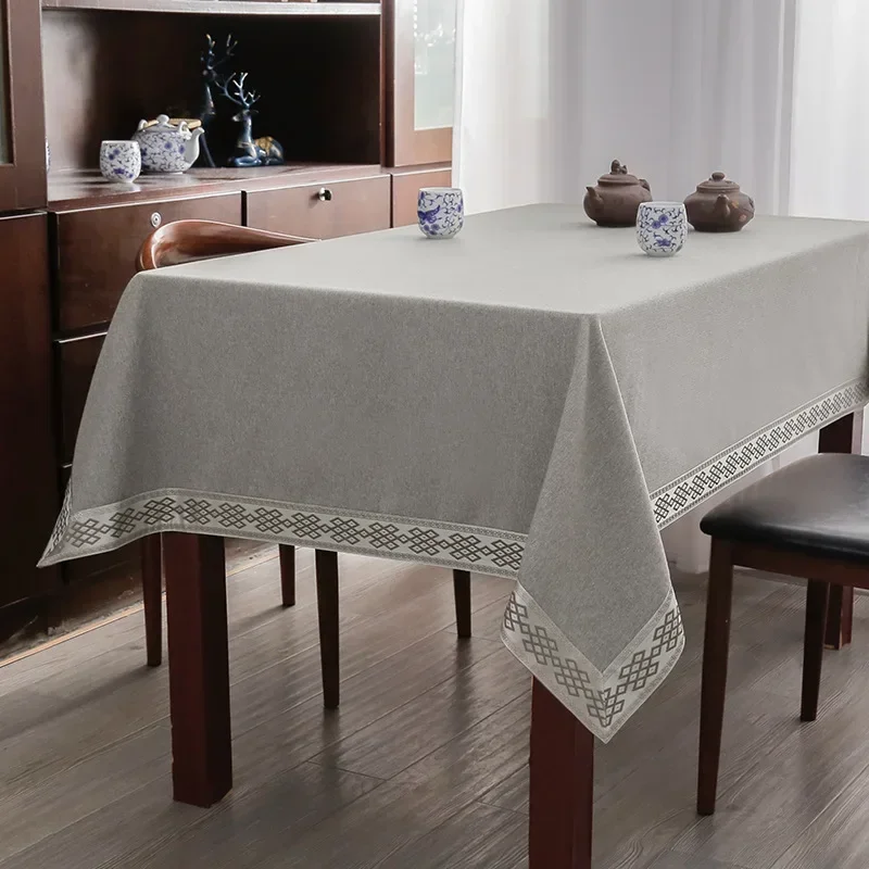 

Square tablecloth cloth rectangular coffee table cloth new Chinese style cotton linen conference room tablecloth
