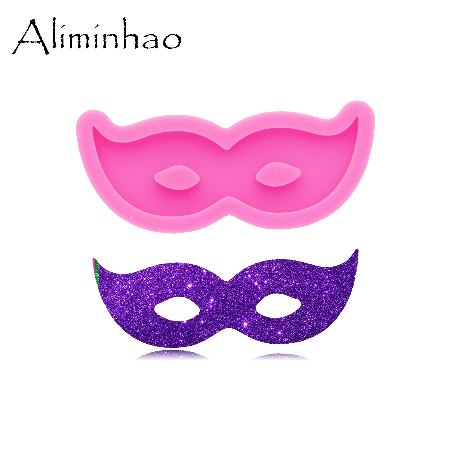 DY1079 Glänzende Mini-Maske, Schutzbrille, Harz-Silikonform, Bart-Bastelform, Herstellung mit Epoxidharz für Schmuck, Schokoladenkuchen-Werkzeuge – Detail 1
