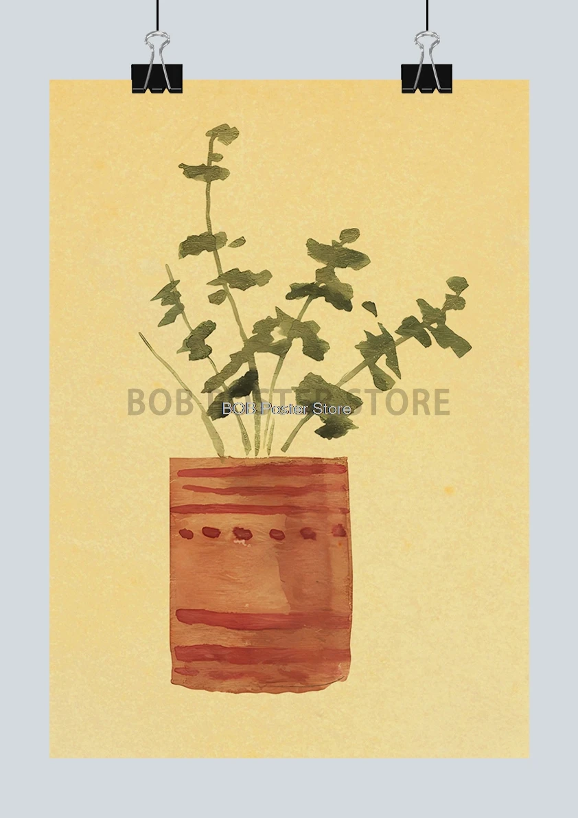 ミニマリストクラフトポスター,リビングルームの装飾,サボテン
