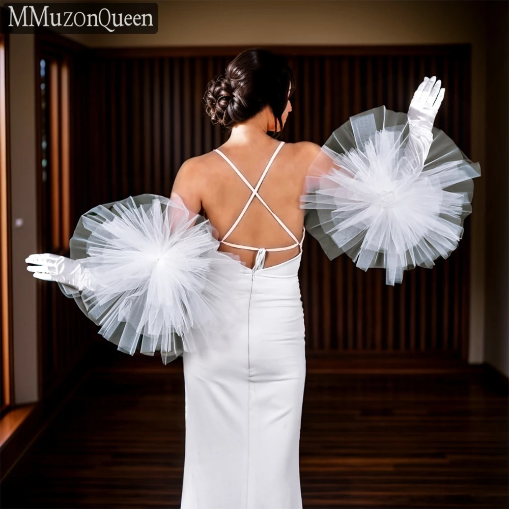 MMQ MM10 eleganti guanti lunghi in raso da donna oversize in rete fiore accessori per abiti da sposa moda da sposa retrò fai da te personalizzabile