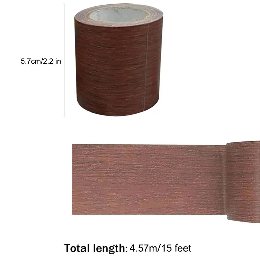 S75e409582e864da78d4aec8f28cc28aey Wood Grain Repair Duct Tape Furniture Renovation Adhensive Skirting Waist Line Floor Stickers Home Decor Improvement