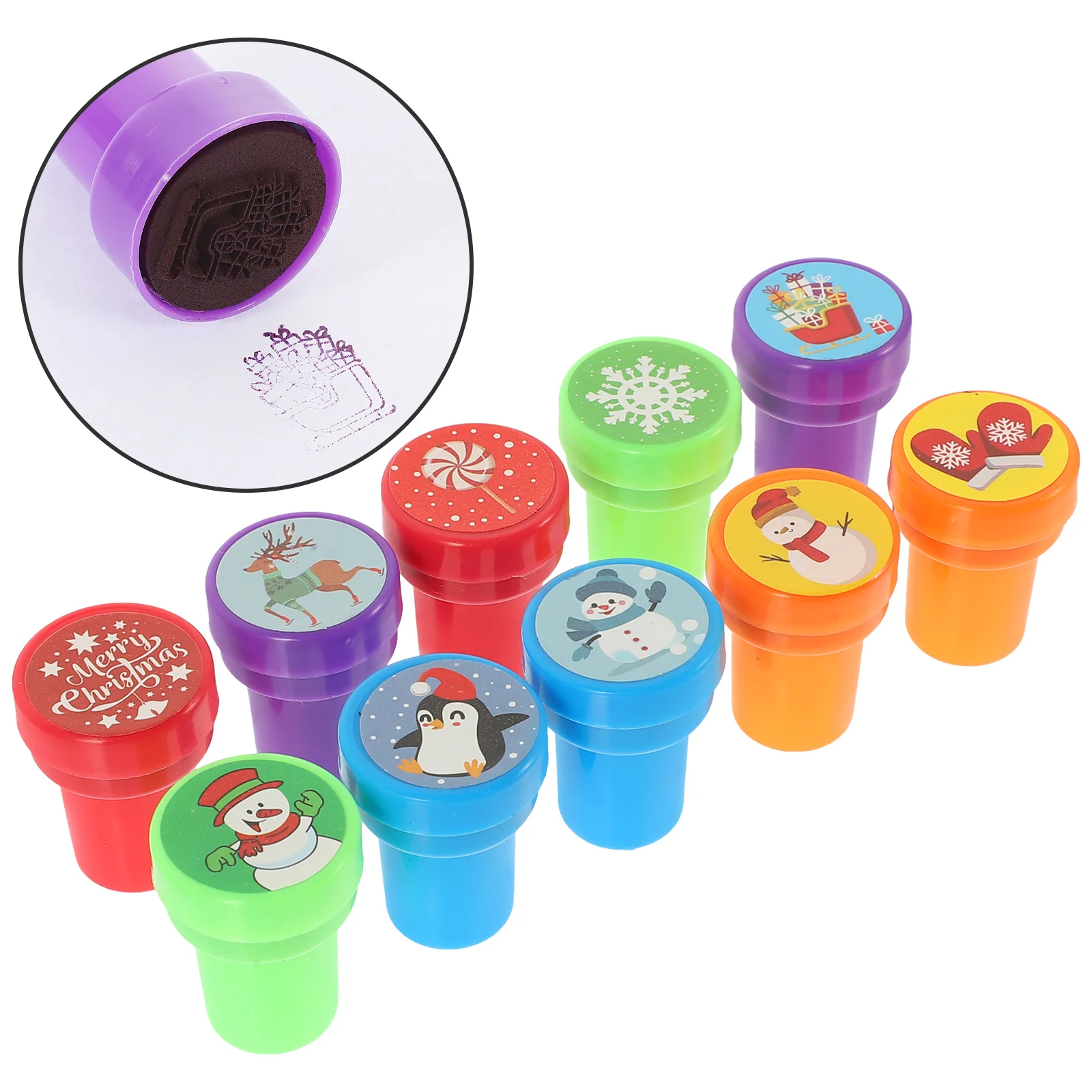 

10 Pcs Animal Stamps Christmas Stamper Toy Hand Account Children Stampers Painting Kids
