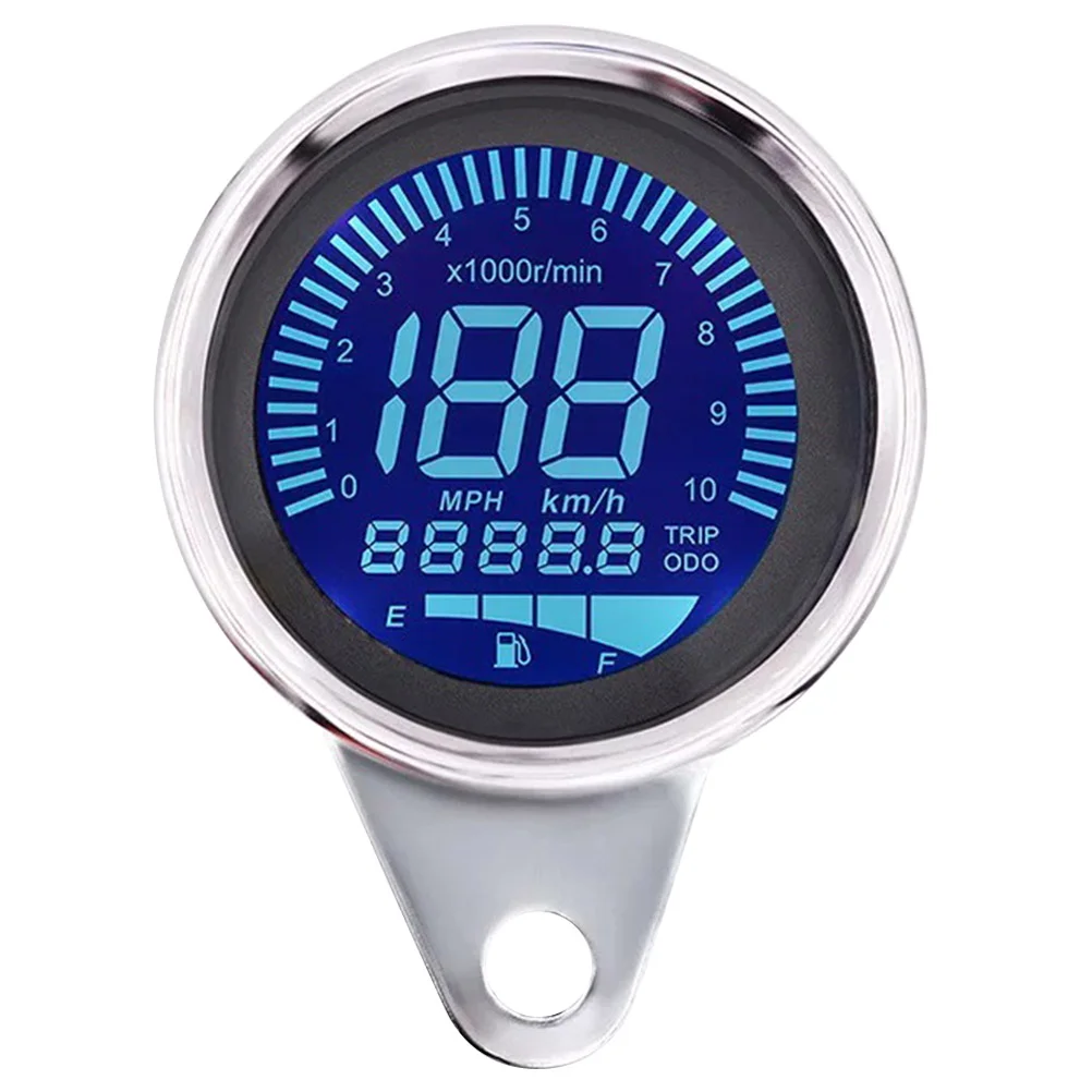 

Lcd 7 Color Digital Gauge Motorcycle Speedometer Tachometer Odometer Universal Multi Function Indicator Light Display