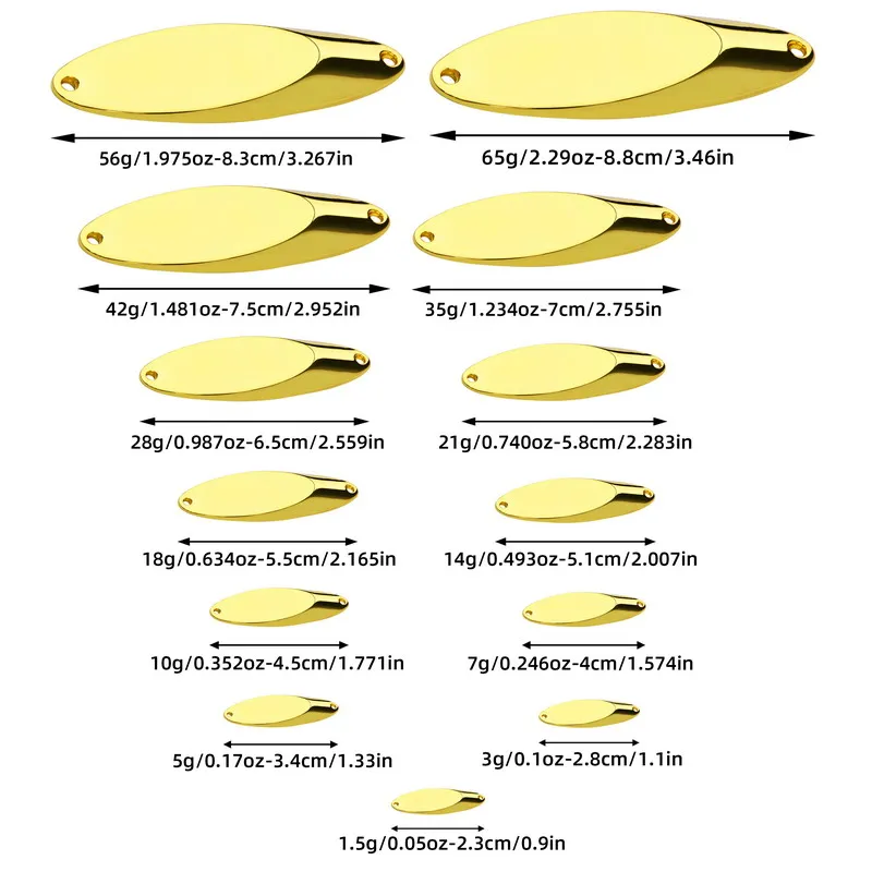 12pcs Metal Spinner Spoon Fishing Lures 1.5g–56g 2