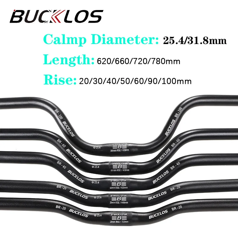 Bicycle Handlebar 31.8*720/780mm 25.4*620/660/720mm Aluminum Alloy For Mountain Bike