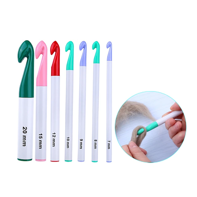 7pcs/set Huge Plastic Crochet Hooks Plastic Handle Kit 7mm/8mm/9mm