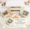 Kids Table and Chair Set (2 Chairs Included), Wooden Toddler Table and Chairs Set with 6 Storage Bins Boxes,Water Resistant 3