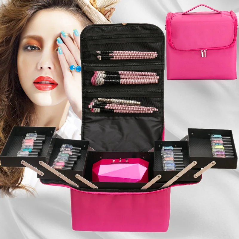 

Large Capacity Multi-layer Professional Makeup Case and Bag Portable Makeup Manicure Pedicure Tattoo Kit