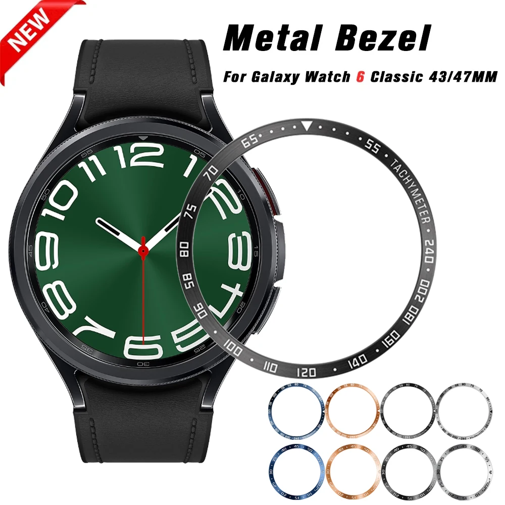 Lunetta Per Samsung Galaxy Watch 6 Classic 43Mm 47Mm Bezel Ring Case Cover Bumper Watch 6 Classic 43Mm 47Mm Smartwatch Bezel Rings