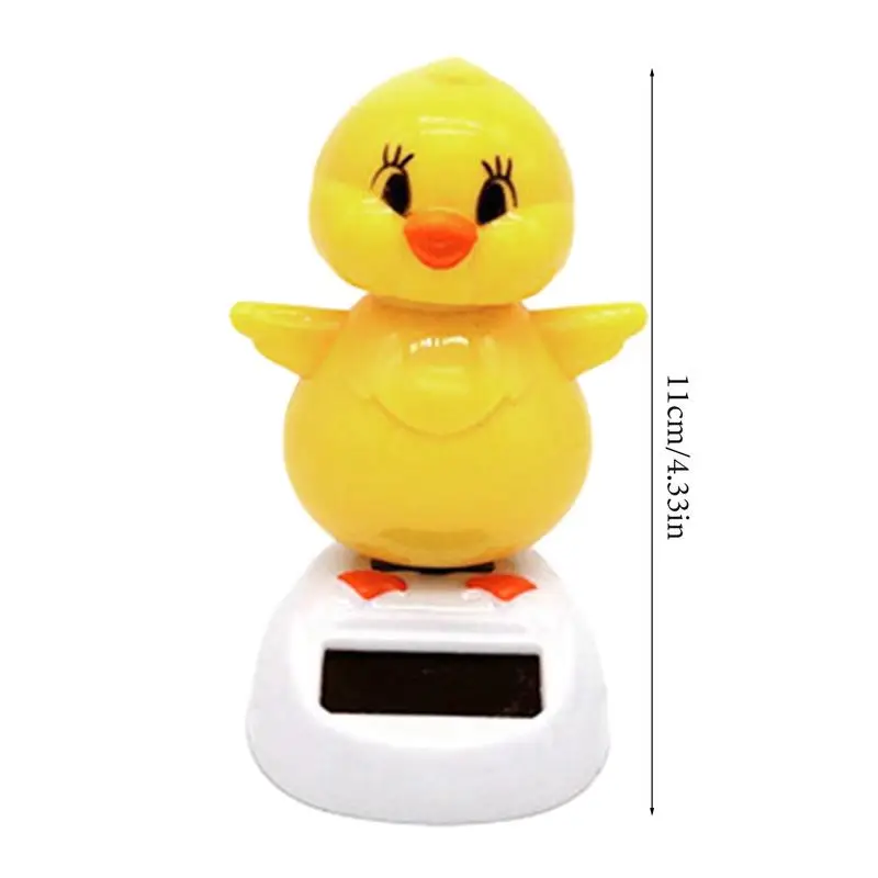 Car Dashboard Decoration Solar Dancing Chick Figurines Solar Powered Dancing Toys Cartoon Chick Ornaments Figures Bobble Head