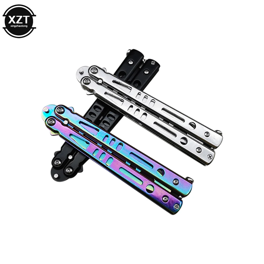 Portable Folding High Hardness Butterfly Knife Trainer Stainless Steel Ornament Pocket Practice Knife Training Tool Outdoor Game