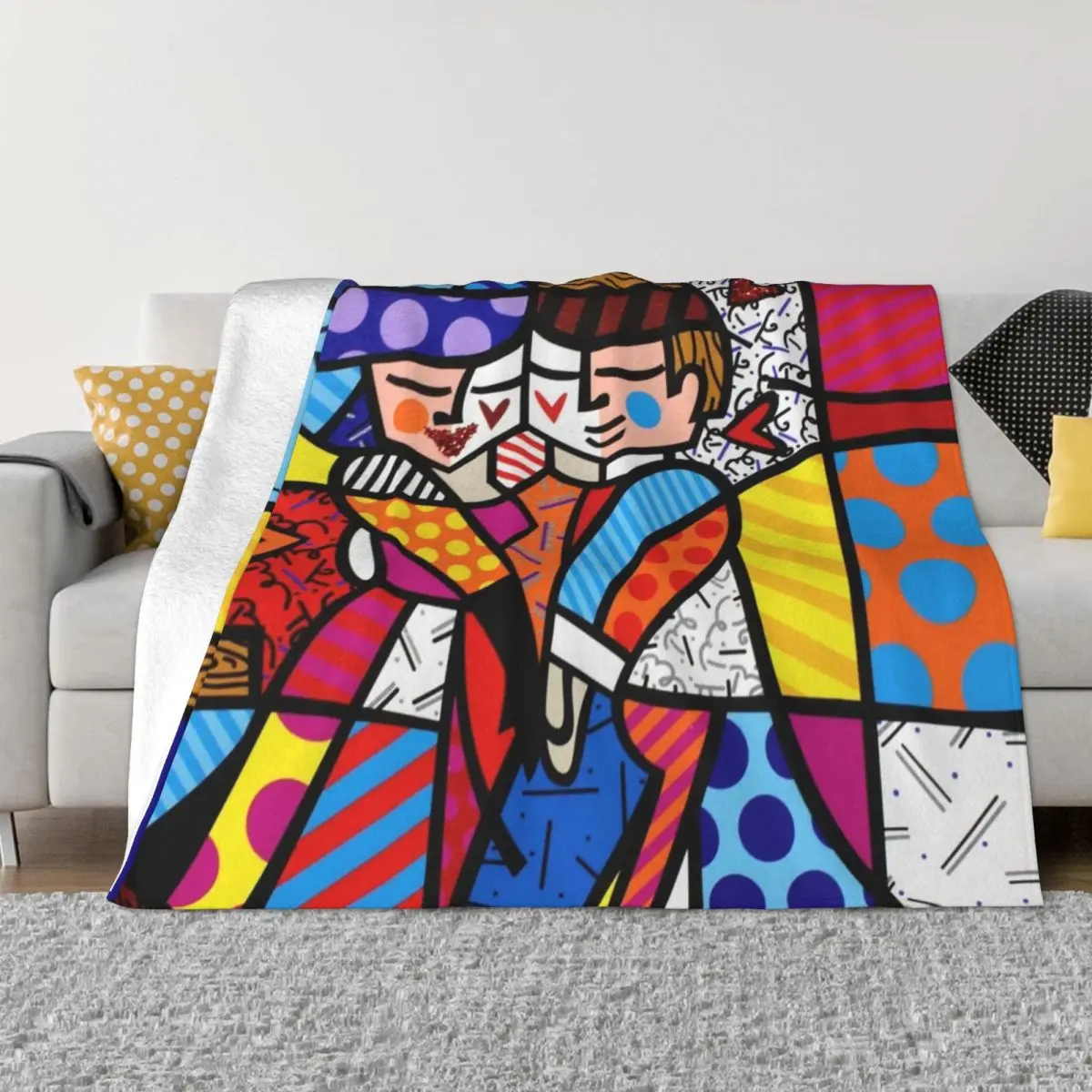 Romeo Britto Merried Coperta Coperte E Plaid Coperte Morbide Da Letto Soffice Coperta Shaggy