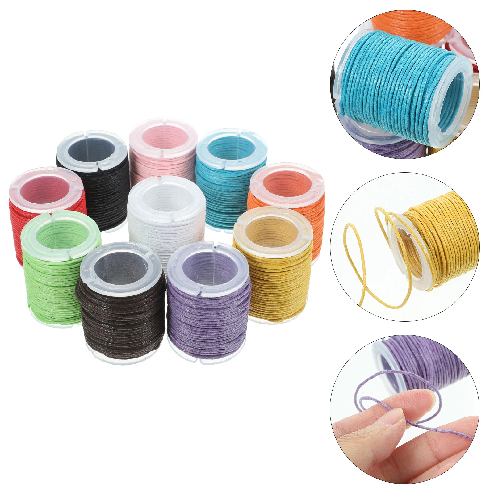 

10 Rolls Bracelet String 1Mm Waxed Cotton Cord DIY Wax Thread 10M Length Jewelry Craft Making 10 Colors