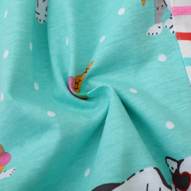 Children's Clothing Kids Clothes 20245 Autumn Girls Long Sleeves Cartoon Cats Dress with Pockets Cotton