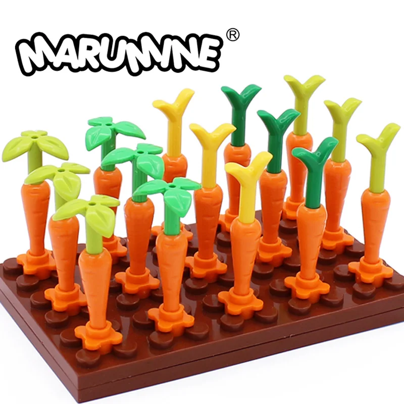 

Marumine 50PCS Carrot Bricks Part 3172 33183 MOC Classic Building Blocks Bulk Pieces Accessories Compatible with Major Brands