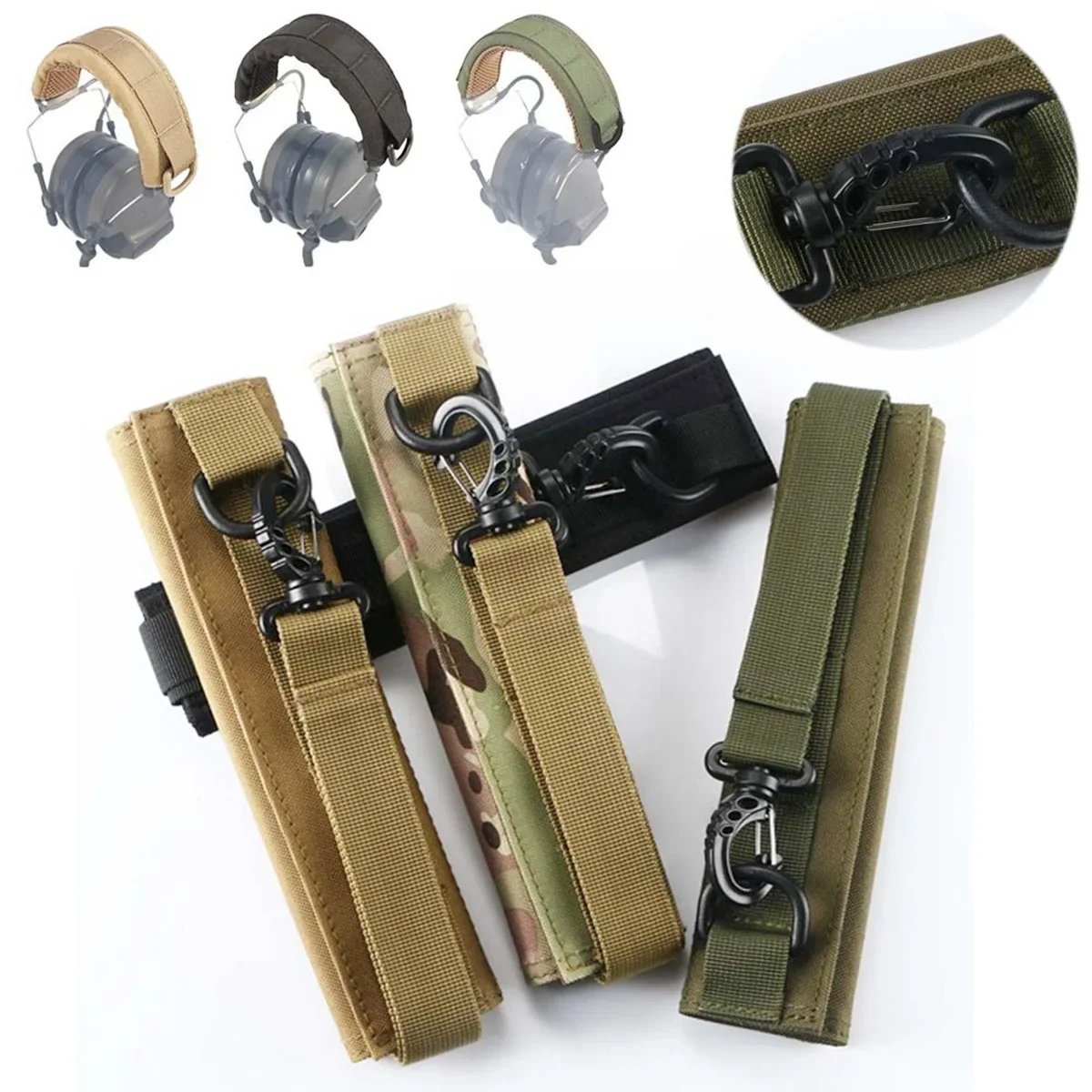 Modular Headphone Stand Protection Cover MOLLE Tactical Call Headband Earmuff Protect Case For Shooting Hunting Accessories