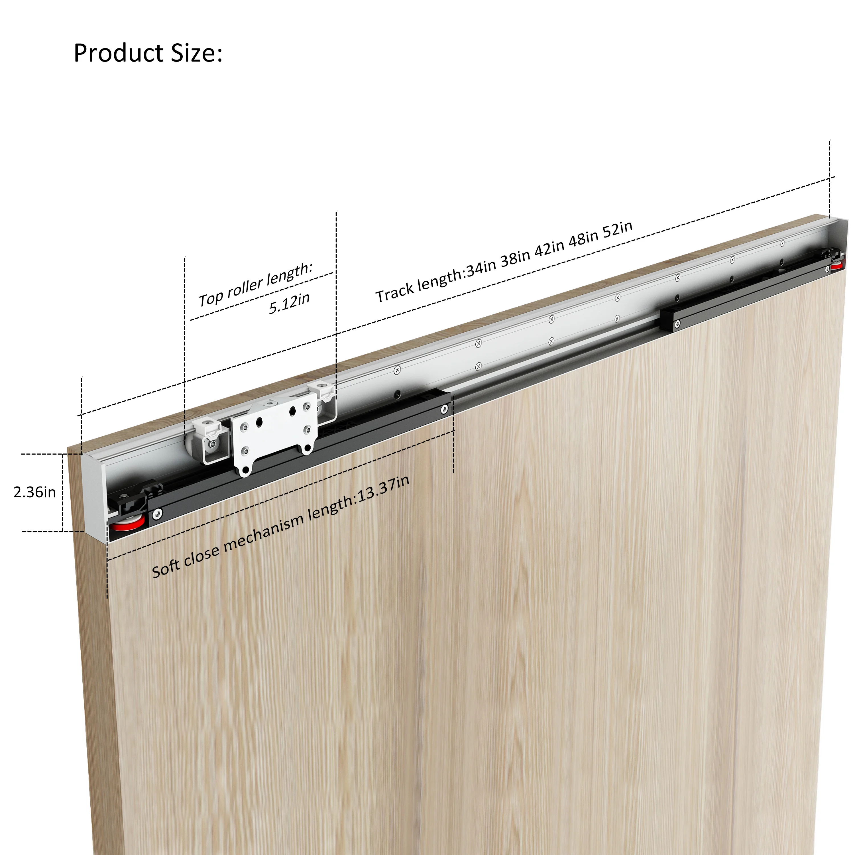 Concealed Sliding Barn Door Hardware Soft Closing Interior Wall Mount Floating Back Hidden Sliding Rail No Floor Rail sliding door roller sliding barn door guide