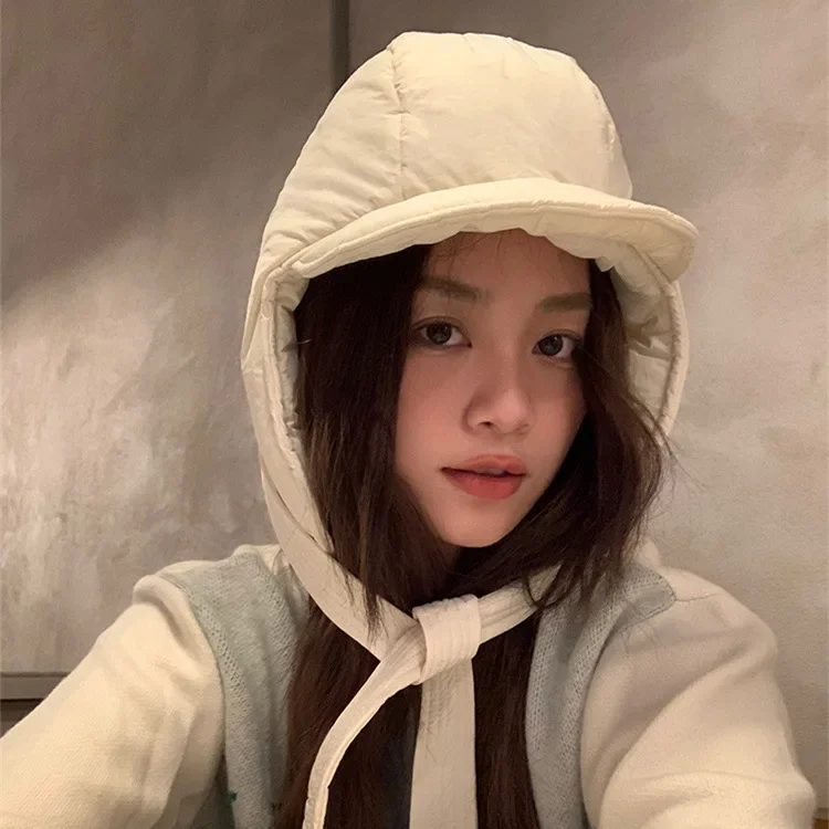 Men and Women's Bomber Hats Winter Korean Version Ski Cold Cycling Thickened Warm Ear Protection Straps Pullover Caps