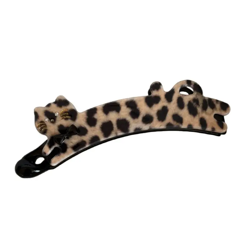 1pc Korean version of patch cat hair clip, women's back of the head vertical clip, ponytail hair clip, banana clip