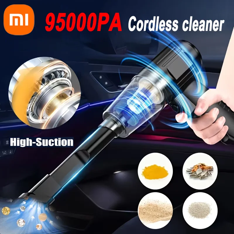 Vacuum Cleaner Xiaomi 95000PA Wireless Car Vacuum Cleaner Handheld Portable type-C Rechargeable Household Dust Blower Small Pet Hair Suction