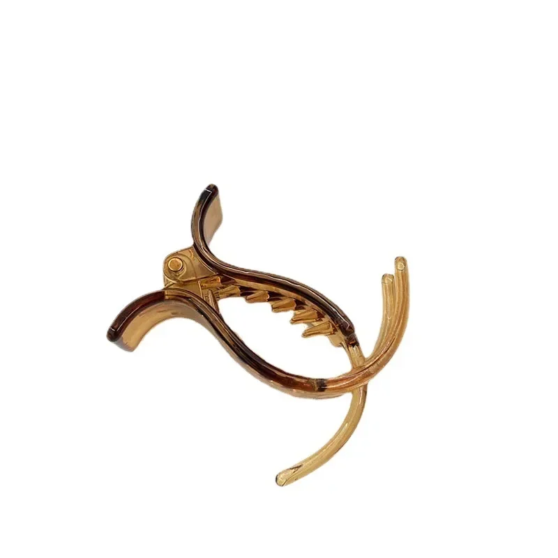 1 pinza para coleta alta, de plástico transparente, mini pinza para el cabello, para mujeres, niñas y niños, accesorios de peinado, tamaño pequeño, color negro y marrón._voghion.com